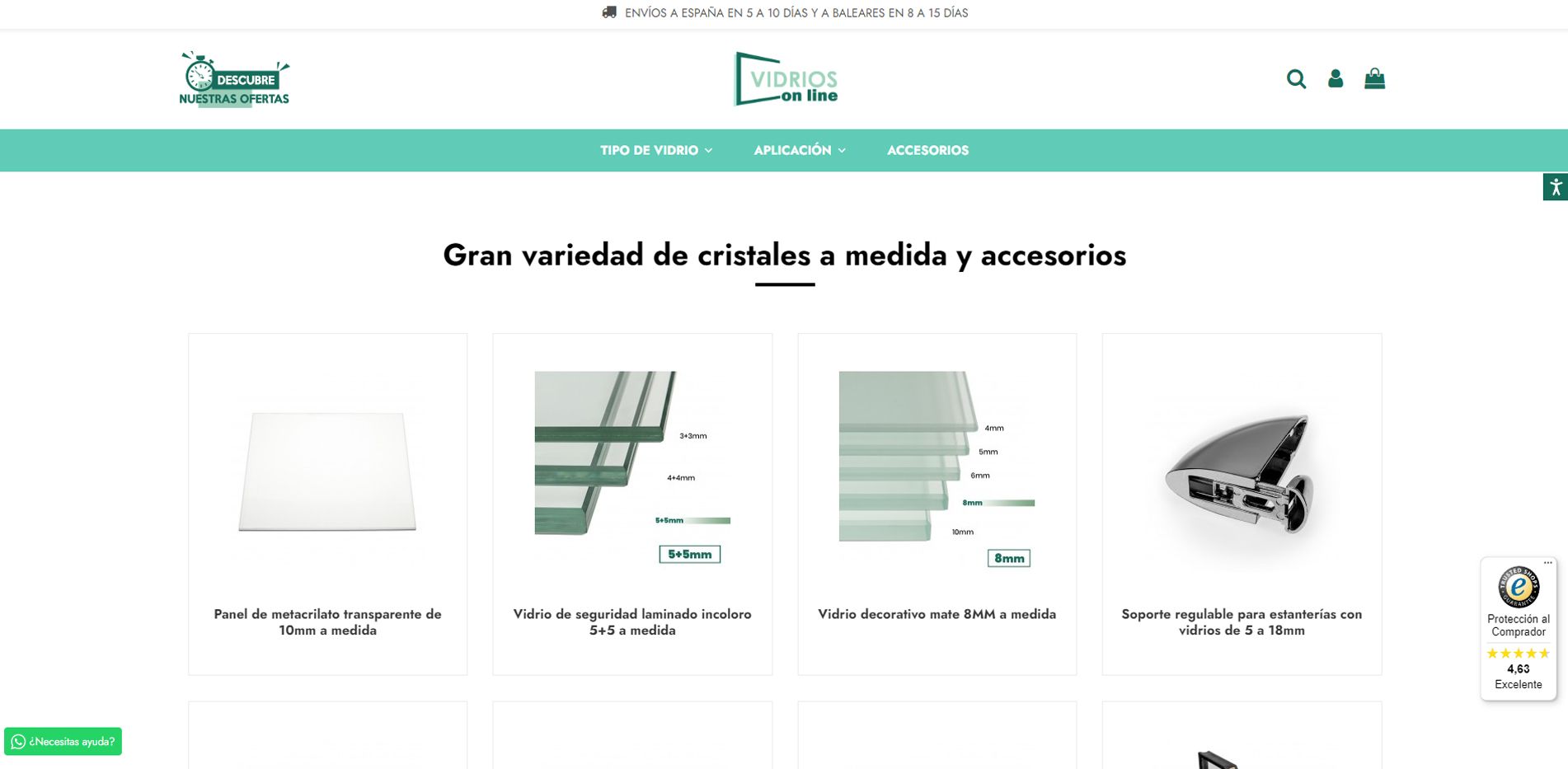 Diseño web Zaragoza - Vidrios online
