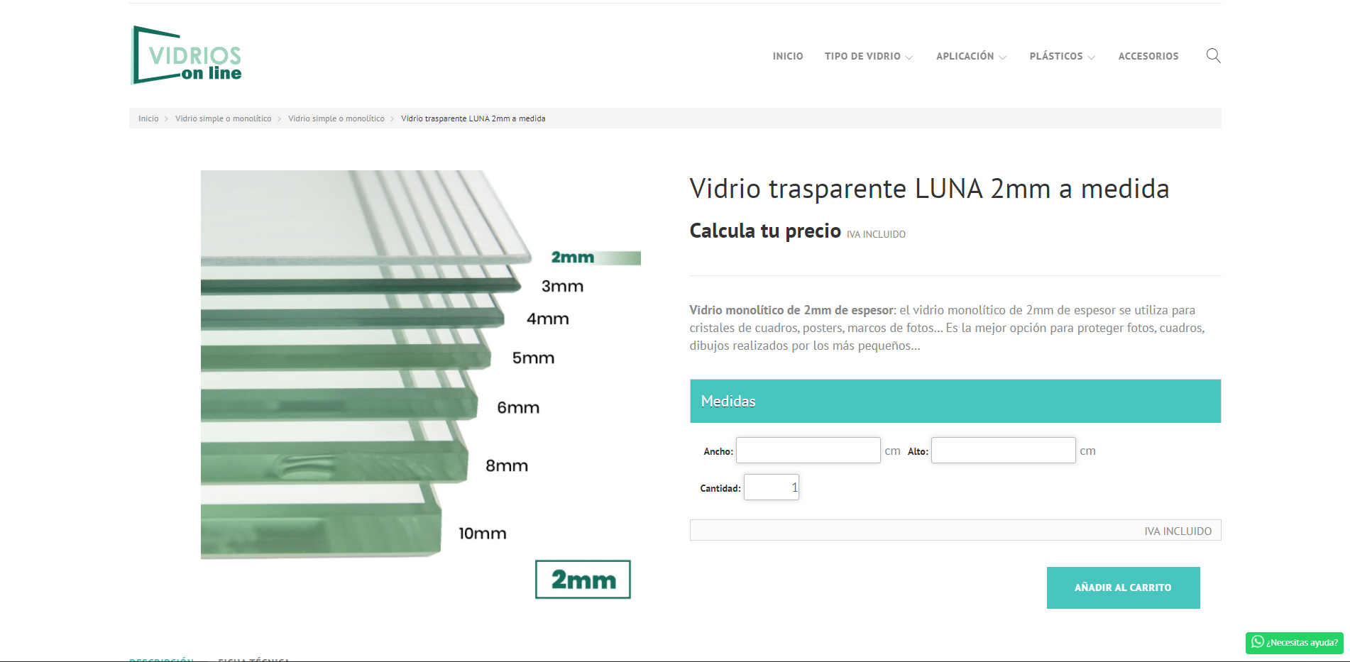 Diseño web Zaragoza - Vidrios online