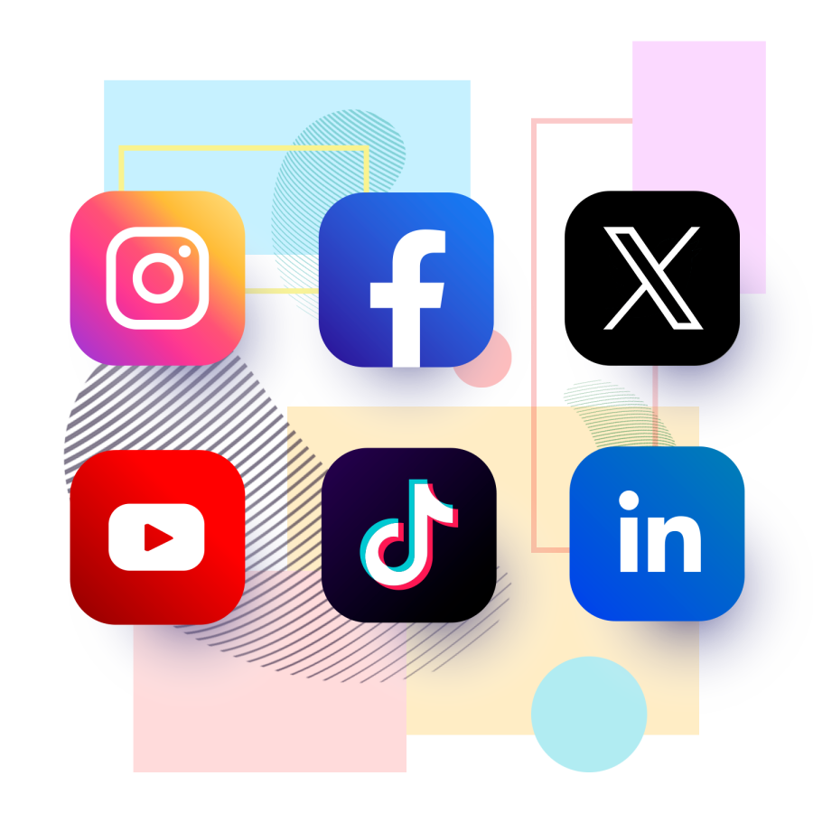 imagen collage de redes sociales 